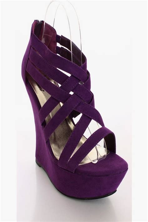 purple wedges heels